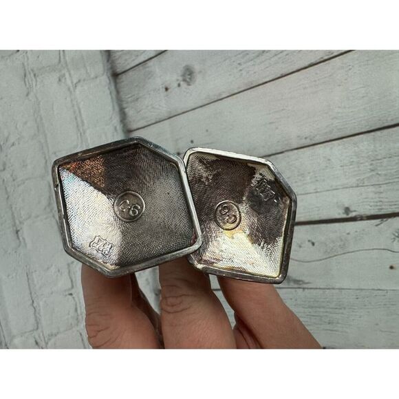 Unbranded butter dish pepper shaker salt shaker silver plated metal - Picture 8 of 9